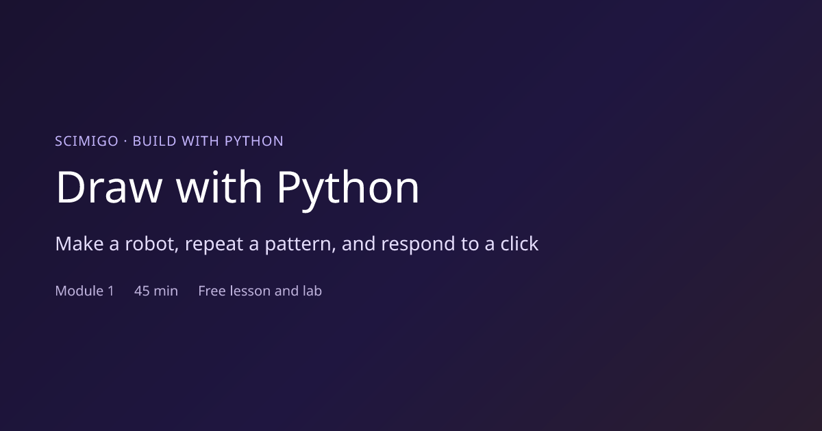 Show HN: Build with Python – a beginner course where your code draws